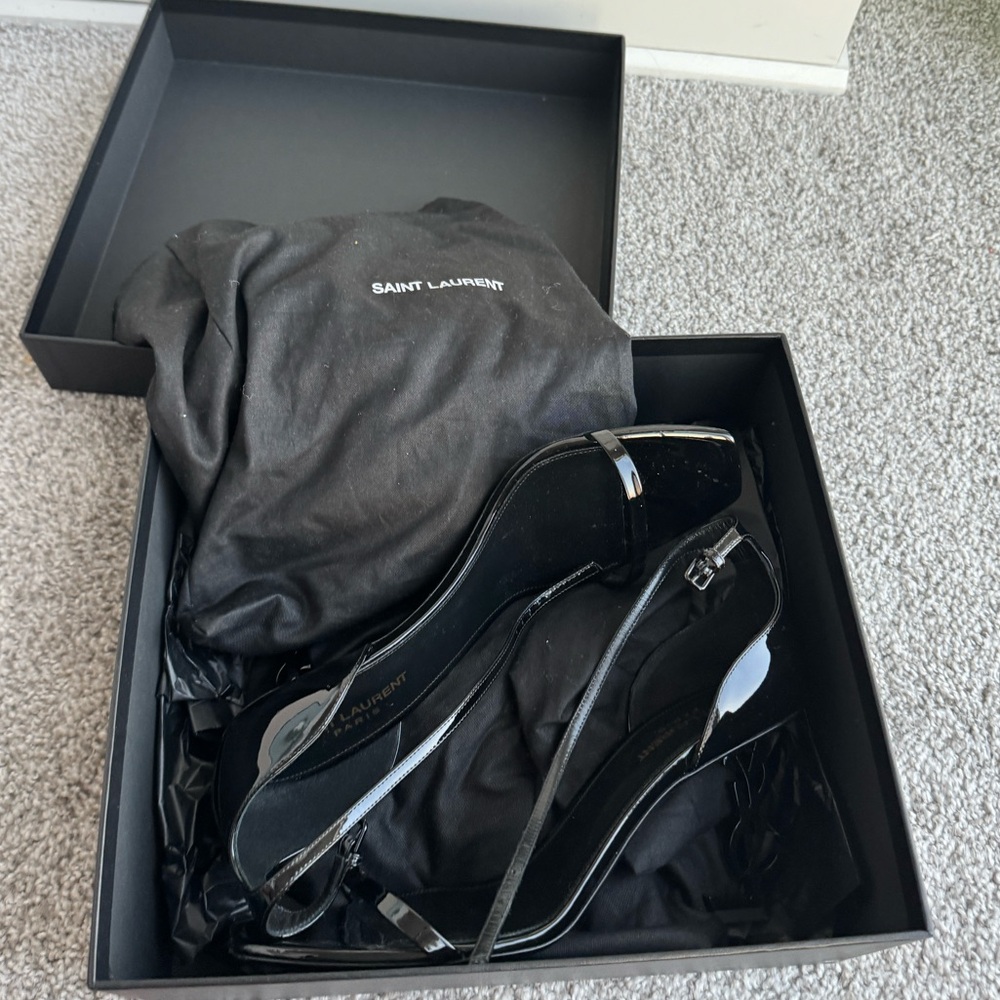 Patent leather black YSL Opyum (more comfort 3 1/2 inch heel-90mm)